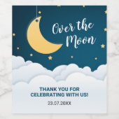 Über der Mond Babydusche Weinetikett (Einzelnes Label)