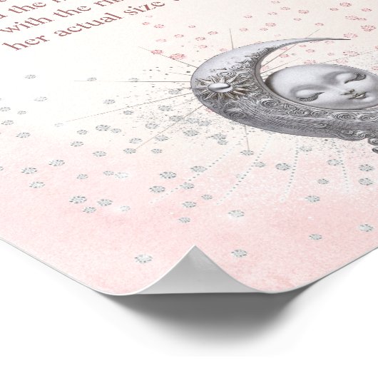 Über der Mond Babydusche, wie groß ist Mama's Bauc Poster (Ecke)