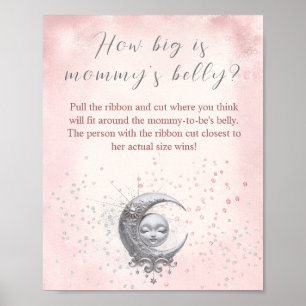 Über der Mond Babydusche, wie groß ist Mama's Bauc Poster