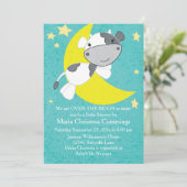 Über der Mond-Babyparty-Einladung Einladung (Stehend Vorderseite)