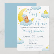 Über der Mond Bear Boy Babydusche