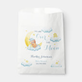 Über der Mond Bear Boy Babydusche Geschenktütchen (Vorderseite)