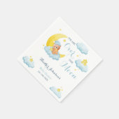 Über der Mond Bear Boy Babydusche Serviette (Ecke)