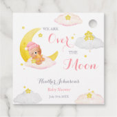 Über der Mond Bear Girl Babydusche Geschenkanhänger (Rückseite)