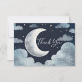Über der Mond Galaxie Babydusche Dank Karte (Vorderseite)