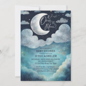 Über der Mond-Galaxie Babydusche Einladung (Vorderseite)