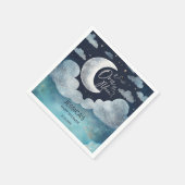 Über der Mond-Galaxie Babydusche mit Monogramm Serviette (Ecke)