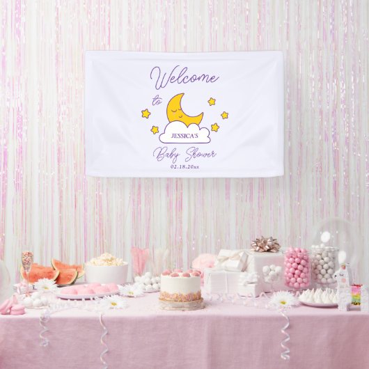 Über der Mond Gender Neutral Baby Dusche willkomme Banner (Party)
