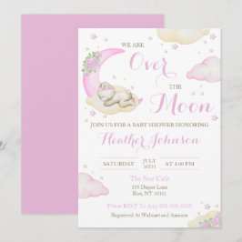 Über der Mond Girl Bärendusche Einladung