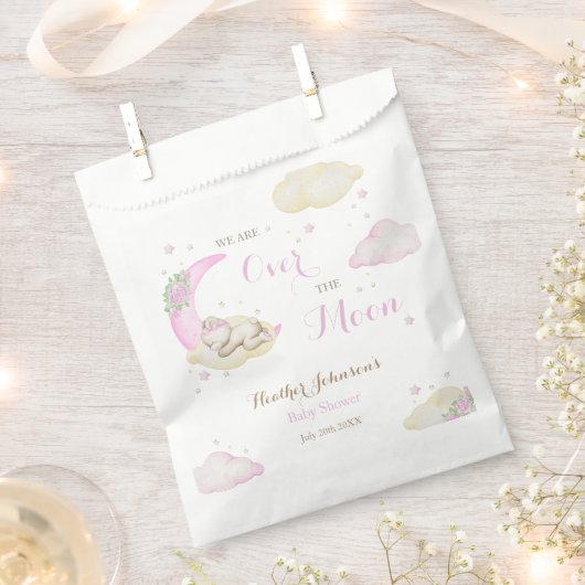 Über der Mond Girl Bärendusche Geschenktütchen (Ausgeschnitten)
