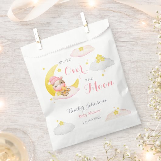 Über der Mond Girl Cow Babydusche Geschenktütchen (Ausgeschnitten)