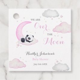 Über der Mond Girl Panda Bear Babydusche Geschenkanhänger