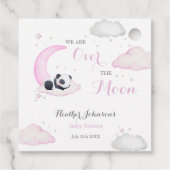 Über der Mond Girl Panda Bear Babydusche Geschenkanhänger (Rückseite)
