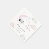 Über der Mond Girl Panda Bear Babydusche Serviette (Ecke)