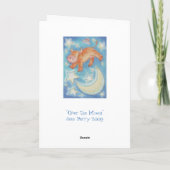 Über der Mond-"Glückwunsch" Grußkarte Karte (Rückseite)