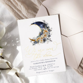 Über der Mond-Marine goldene Babydusche Folieneinladung