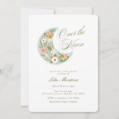 Über der Mond Wildblume Babydusche Einladung (Vorderseite)