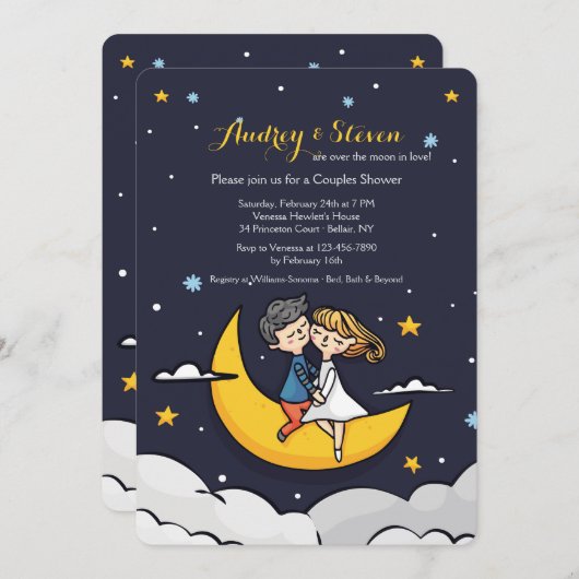 Über der Monddusche Einladung (Vorne/Hinten)