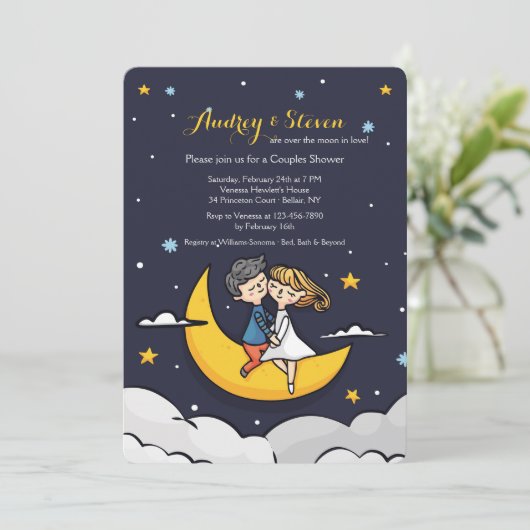 Über der Monddusche Einladung (Stehend Vorderseite)