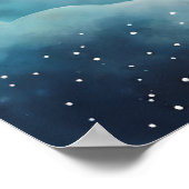 Über der Mondgalaxie Babydusche Begrüßungsschild Poster (Ecke)