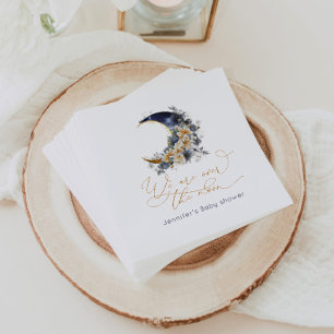 Über der Mondnacht goldene Babydusche Serviette