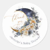 Über der Mondnacht Goldfolie danke Runder Aufkleber (Vorderseite)