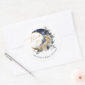 Über der Mondnacht Goldfolie danke Runder Aufkleber (Umschlag)