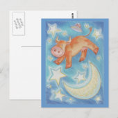 Über der Mondpostkarte Postkarte (Vorne/Hinten)