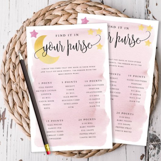 Über der Mondpurse-Papierspielkarte Pink Flyer