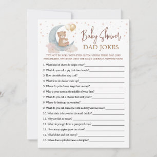 Über der Moon Baby Shower Vater Jokes Game Card Einladung