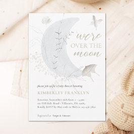 Über der Moon Boho Babydusche Einladung