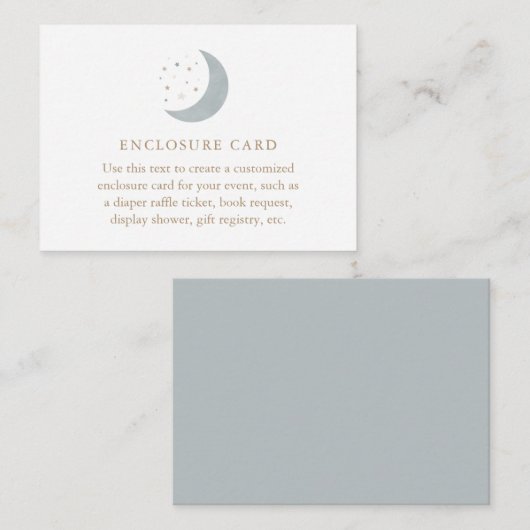 Über der Moon Boy Baby Dusche Begleitkarte (Vorne/Hinten)