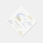 Über der Moon Boy Bear Babydusche Serviette (Ecke)