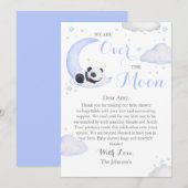 Über der Moon Boy Panda Bärendusche Dankeskarte (Vorne/Hinten)