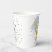 Über der Moon Gold & Blue Baby Dusche Personalisie Pappbecher (Rechts)