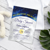 Über der Moon Space Babydusche Einladung