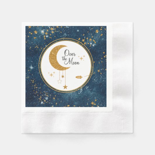 Über der Moon Space Babydusche Serviette (Vorderseite)