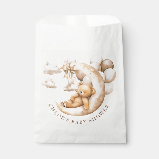 Über der Moon Teddy Bärendusche Geschenktütchen (Vorderseite)