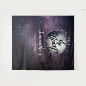 Über der Moon Watercolor Babydusche Wandteppich (Vorderseite (Horizontal))