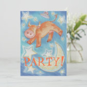 Über der Party Einladung des Mondes (Stehend Vorderseite)