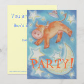 Über der Party Einladung des Mondes (Vorne/Hinten)