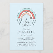 Über der Rainbow Boy Blue Light Baby Dusche Einladung (Vorderseite)