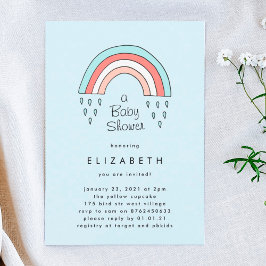 Über der Rainbow Boy Blue Light Baby Dusche Einladung