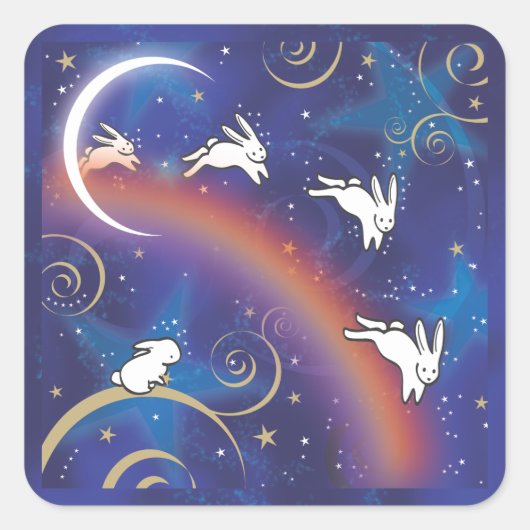 ÜBER DER RAINBOW-BRÜCKE QUADRATISCHER AUFKLEBER (Vorderseite)