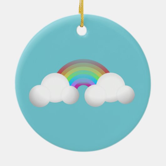 Über der Regenbogenmädchenverzierung Keramikornament (Hinten)