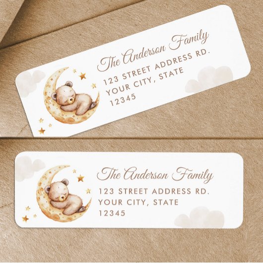 Über der Rücksendeadresse des Mondteddy-Bären