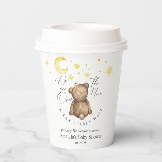 Über der Teddy-Bärendusche Pappbecher (Rückseite)