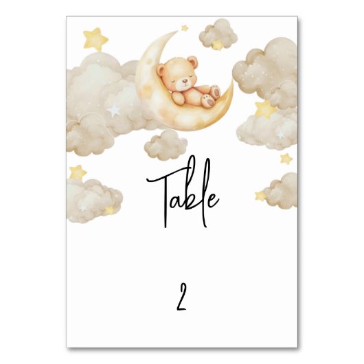 Über der Teddy-Bärendusche Tischnummer (Vorderseite)