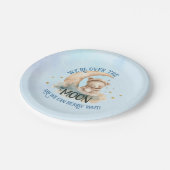 Über der Teddy Bärenjunge Dusche Pappteller (Schrägansicht)