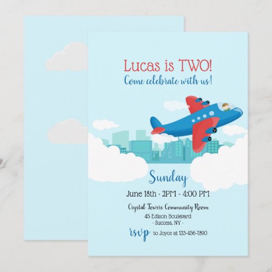 Über der Wolken-Einladung Einladung (Vorne/Hinten)